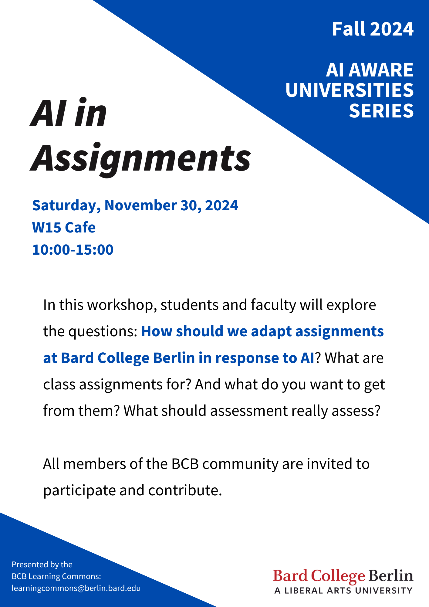 AI in Assignments: Second Meeting of AI Aware Universities Series