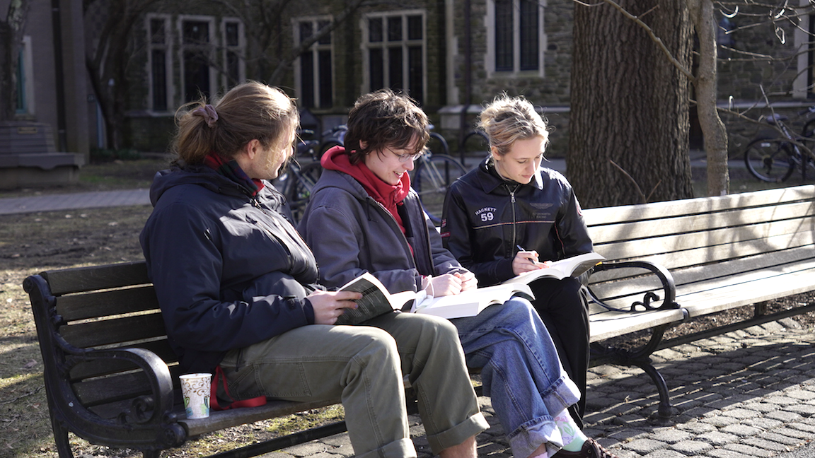 Bard students studying outside last week, photo by Jonathan Asiedu ’24