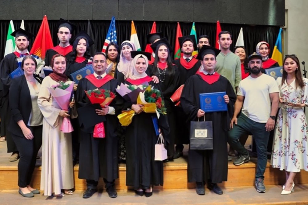 Afghan students graduating at AUCA, June 1, 2024.
