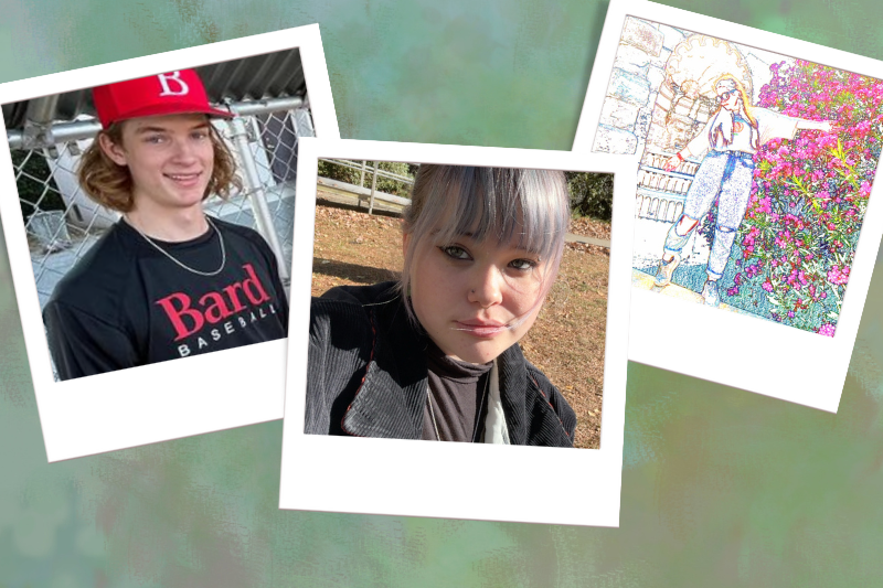 Three white college student portraits.