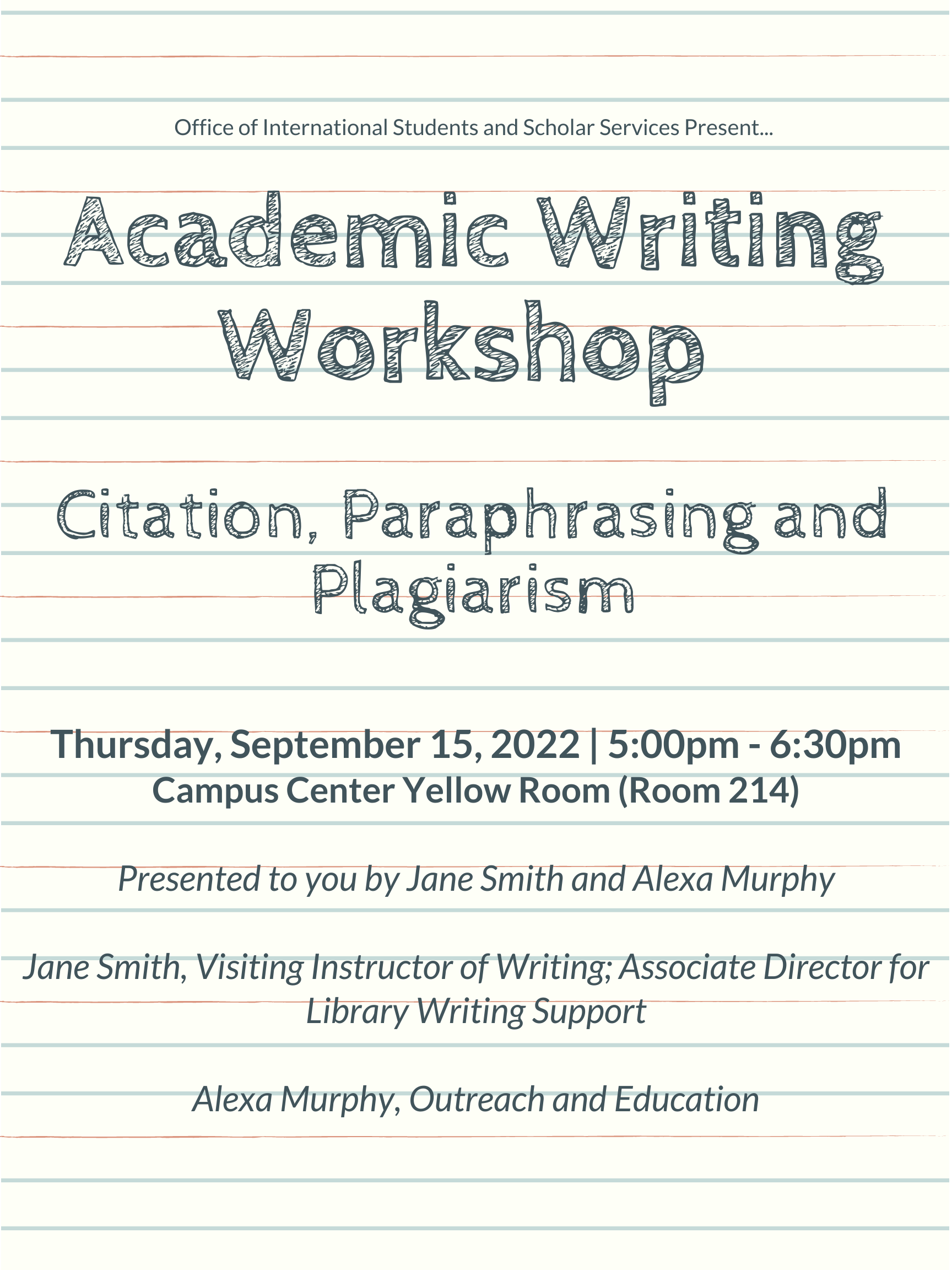 Academic Writing Workshop for International Students