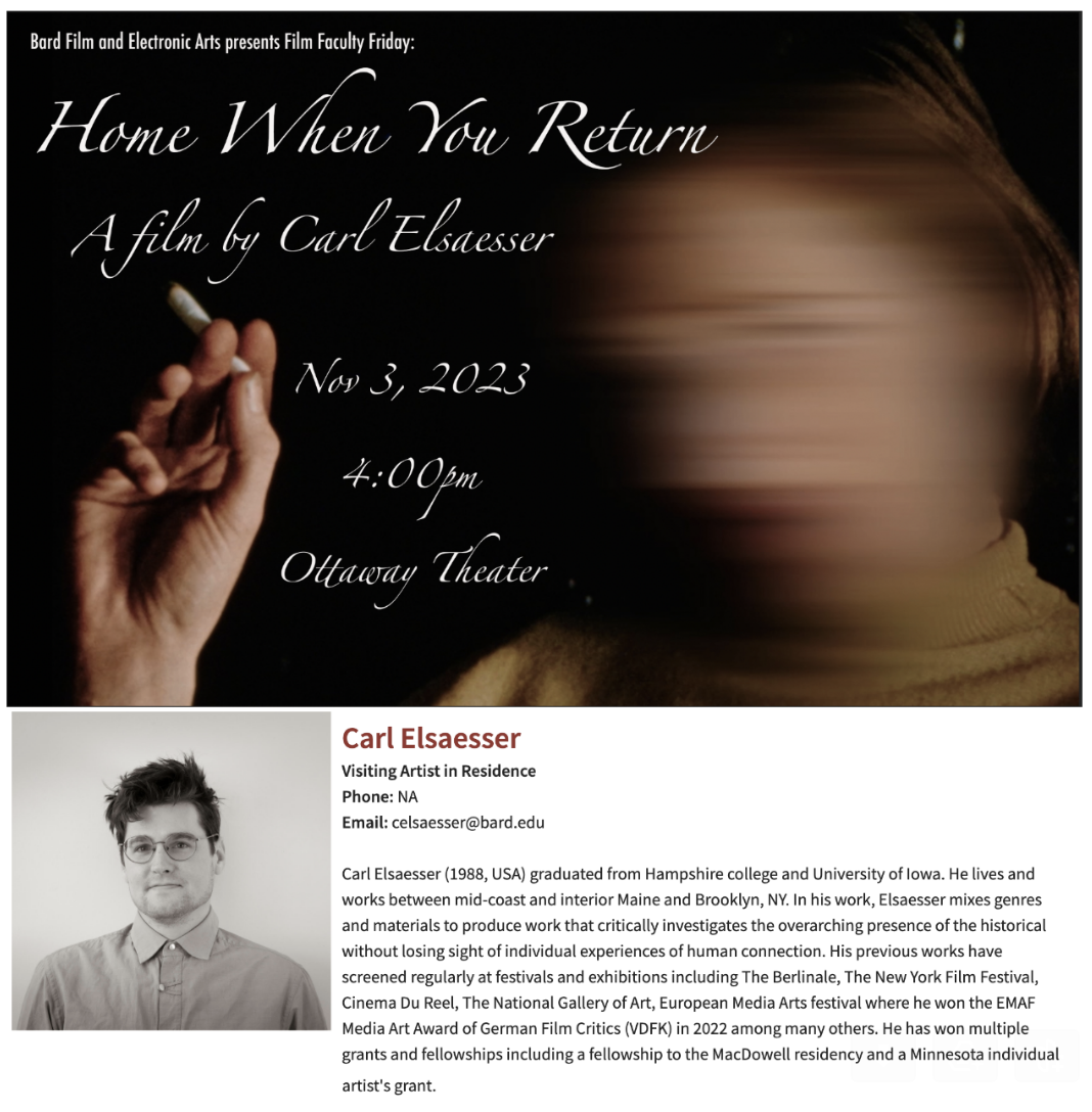 Screening of Home When You Return - A Film by Carl Elsaesser