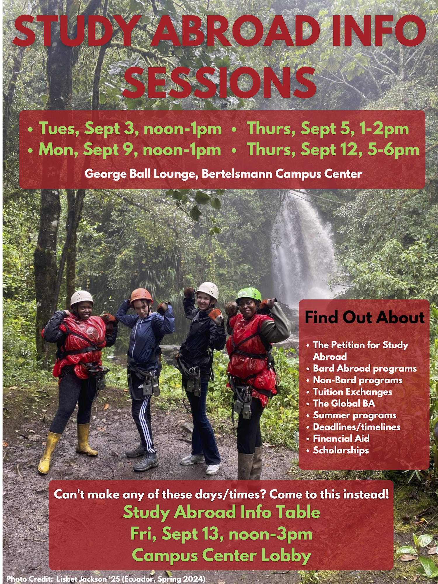 Poster advertising the information session.; Study Abroad 101: The Nuts And Bolts of Study Abroad at Bard