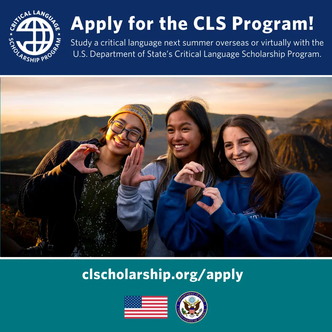 Three students posing for the camera on a CLS flyer.; Visit https://bard.zoom.us/j/82390932218?pwd=YTJK8w1hSQYiyN7fNXTMWYW66WiEBp.1