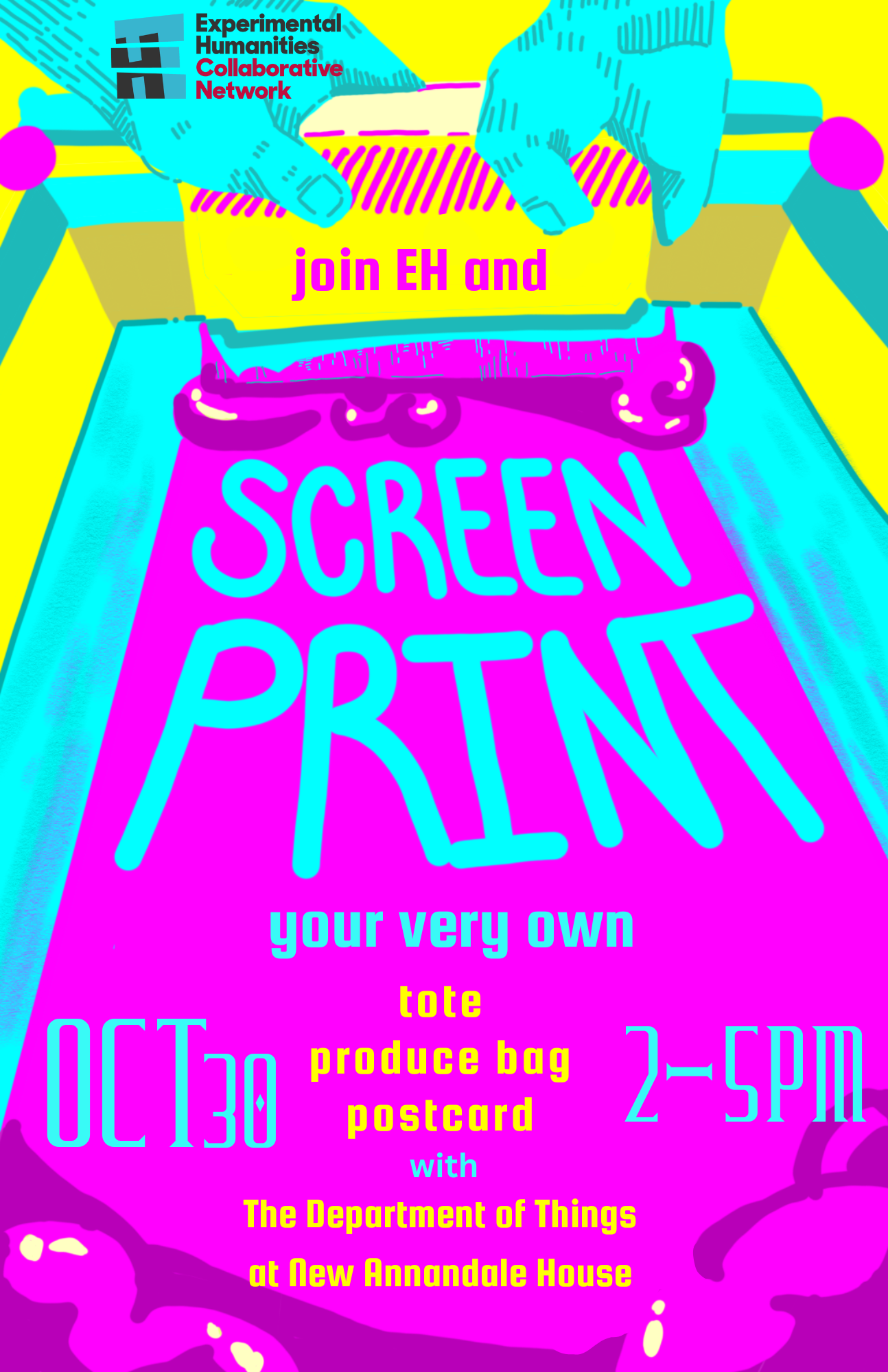 Flyer for Screen Printing with the Department of Things; Screen Printing with The Department of Things